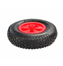 KOŁO DO TACZKI OGRODOWEJ PNEUMATYCZNE 300mm PLASTIKOWA FELGA OPONA 2-PŁÓCIENNA CZERWONE
