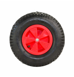 KOŁO DO TACZKI OGRODOWEJ PNEUMATYCZNE 300mm PLASTIKOWA FELGA OPONA 2-PŁÓCIENNA CZERWONE