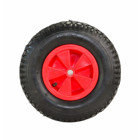 KOŁO DO TACZKI OGRODOWEJ PNEUMATYCZNE 300mm PLASTIKOWA FELGA OPONA 2-PŁÓCIENNA CZERWONE