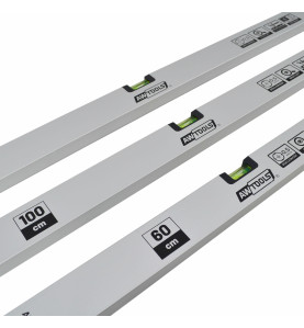 ALUMINIUM ANODISED SPIRIT LEVEL 80cm/ 2-VIALS