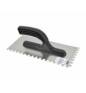 RECTANGULAR NOTCHED TROWEL 270mm/ 8mm/ PVC OPEN HANDLE