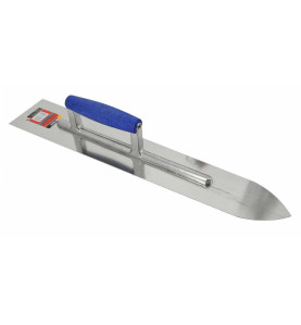 STAINLESS STEEL POINTED FLOORING TROWEL 500mm/ WOODEN HANDLE & ALU SHANK