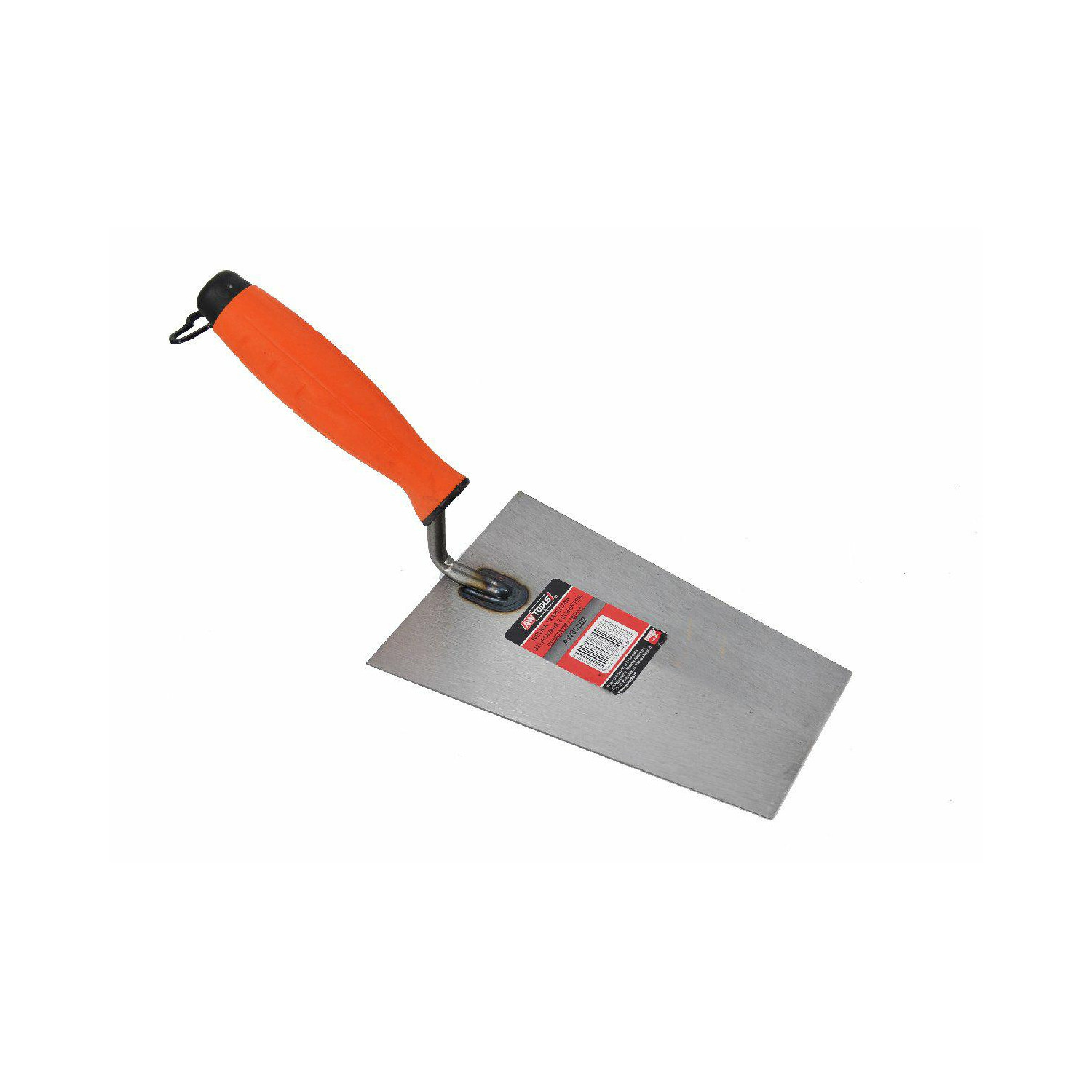GROUND STEEL TRAPEZOID BUCKET TROWEL 180mm/ RUBBER HANDLE