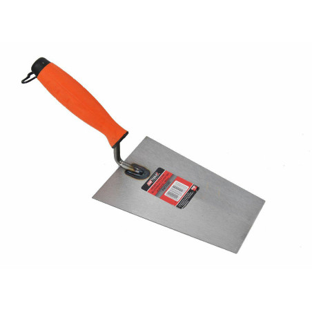 GROUND STEEL TRAPEZOID BUCKET TROWEL 180mm/ RUBBER HANDLE