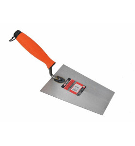GROUND STEEL TRAPEZOID BUCKET TROWEL 180mm/ RUBBER HANDLE