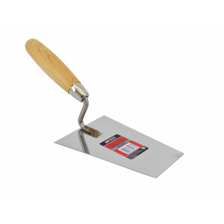 STAINLESS STEEL TRAPEZOID BUCKET TROWEL 180mm/ WOOD HANDLE