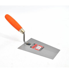GROUND STEEL TRAPEZOID BUCKET TROWEL 180mm/ WOODEN HANDLE