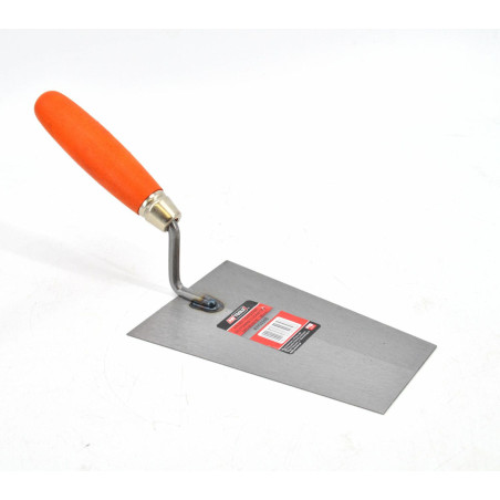 GROUND STEEL TRAPEZOID BUCKET TROWEL 180mm/ WOODEN HANDLE