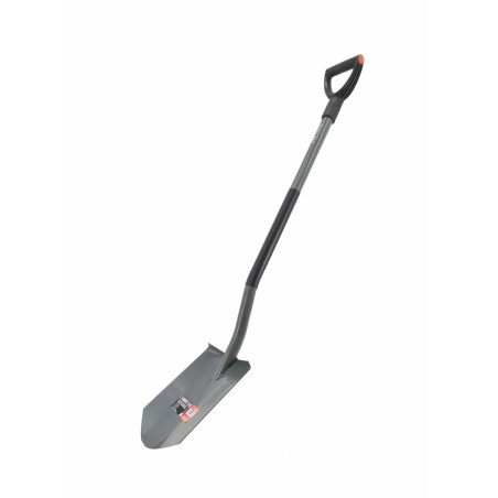 STEEL ROUND POINT GARDEN SPADE WITH D-GRIP 19x29cm