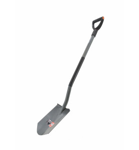 STEEL ROUND POINT GARDEN SPADE WITH D-GRIP 19x29cm