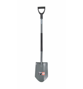 STEEL ROUND POINT GARDEN SPADE WITH D-GRIP 19x29cm