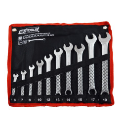 COMBINATION SPANNER SET 6-19mm 10pcs BLACK LINE