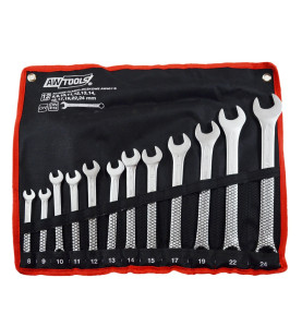 KLUCZE PŁASKO-OCZKOWE KOMPLET 12elem. 8,9,10,11,12,13,14,15,17,19,22,24mm