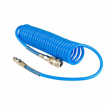 PU SPIRAL AIR HOSE w/ QUICK COUPLINGS 8/12mmx20m