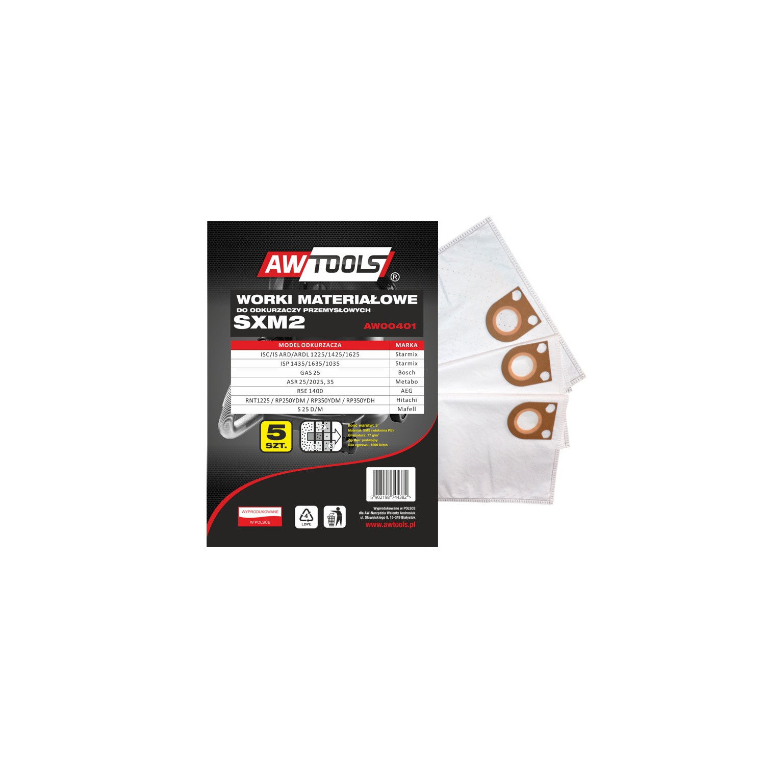 VACUUM DUST BAG SET 5pcs SXM2 