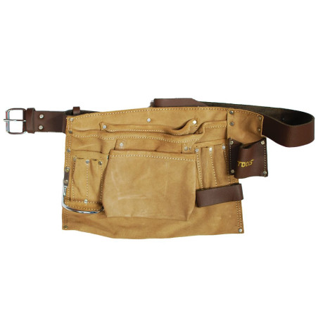 SUEDE LEATHER SINGLE TOOL BELT w/ 7-POCKETS