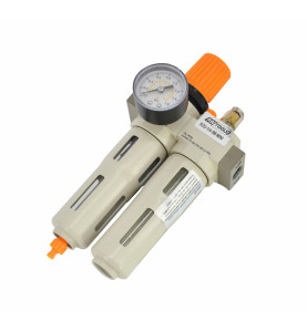 MINI IN-LINE FILTER-REGULATOR-LUBRICATOR w/ GAUGE 1/4"