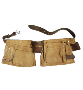 11-POCKET SUEDE LEATHER DOUBLE TOOL BELT