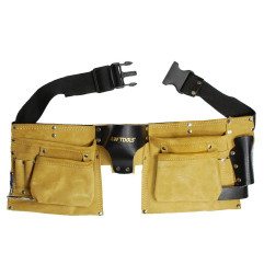 11-POCKET SUEDE LEATHER DOUBLE TOOL BELT