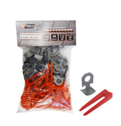 TILE LEVELING SYSTEM CLIPS & WEDGES STANDARD 1.5mm (7-15mm) 50+50pcs