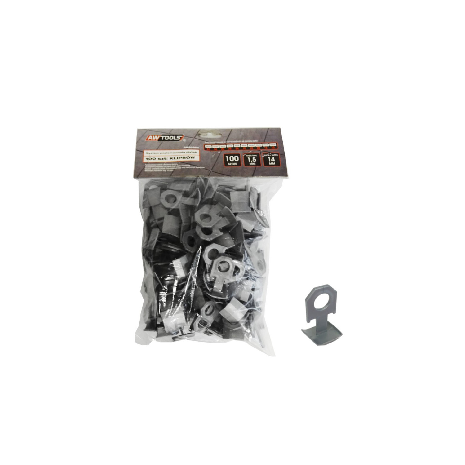 TILE LEVELING SYSTEM CLIPS STANDARD 1.5mm (7-14mm) 100pcs