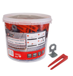 TILE LEVELLING SYSTEM CLIPS & WEDGES STANDARD 1.5mmm 7-15mm 300+100pcs