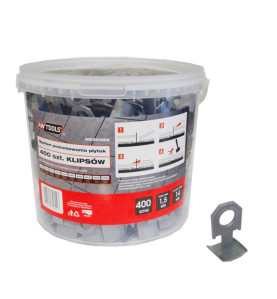 SYSTEM POZIOMOWANIA PŁYTEK STANDARD 1,5mm - 7-15mm - KLIPS 400szt.