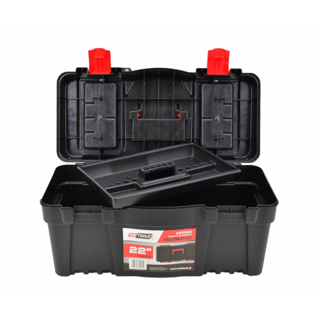 TOOLBOX w/ REMOVABLE TRAY & LID ORGANISERS 22" 55x27x27cm
