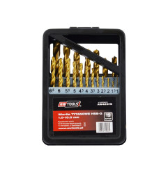 HSS-G TiN METAL TWIST DRILL BIT SET 19pcs /1-10mm/