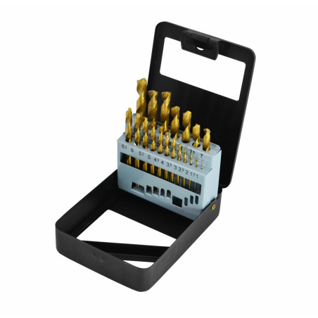 WIERTŁA DO METALU HSS-G TYTAN KOMPLET 19elem. /1,0-10,0mm/