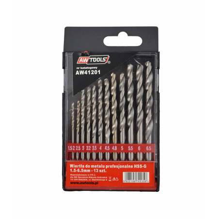 HSS-G METAL TWIST DRILL BIT SET 13pcs /1.5-6.5mm/