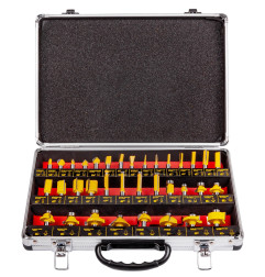 FREZY DO DREWNA, KOMPLET 35 elem. TRZPIEŃ 8mm