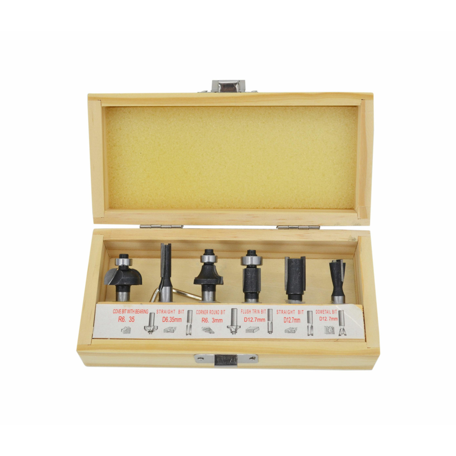 WOOD ROUTER BIT SET 6pcs