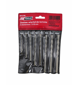 WIERTŁA DO BETONU KOMPLET 8elem. /3-4-5-6-7-8-9-10mm/