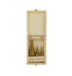 HSS-TiN STEP DRILL BIT SET 3pcs 4-32mm