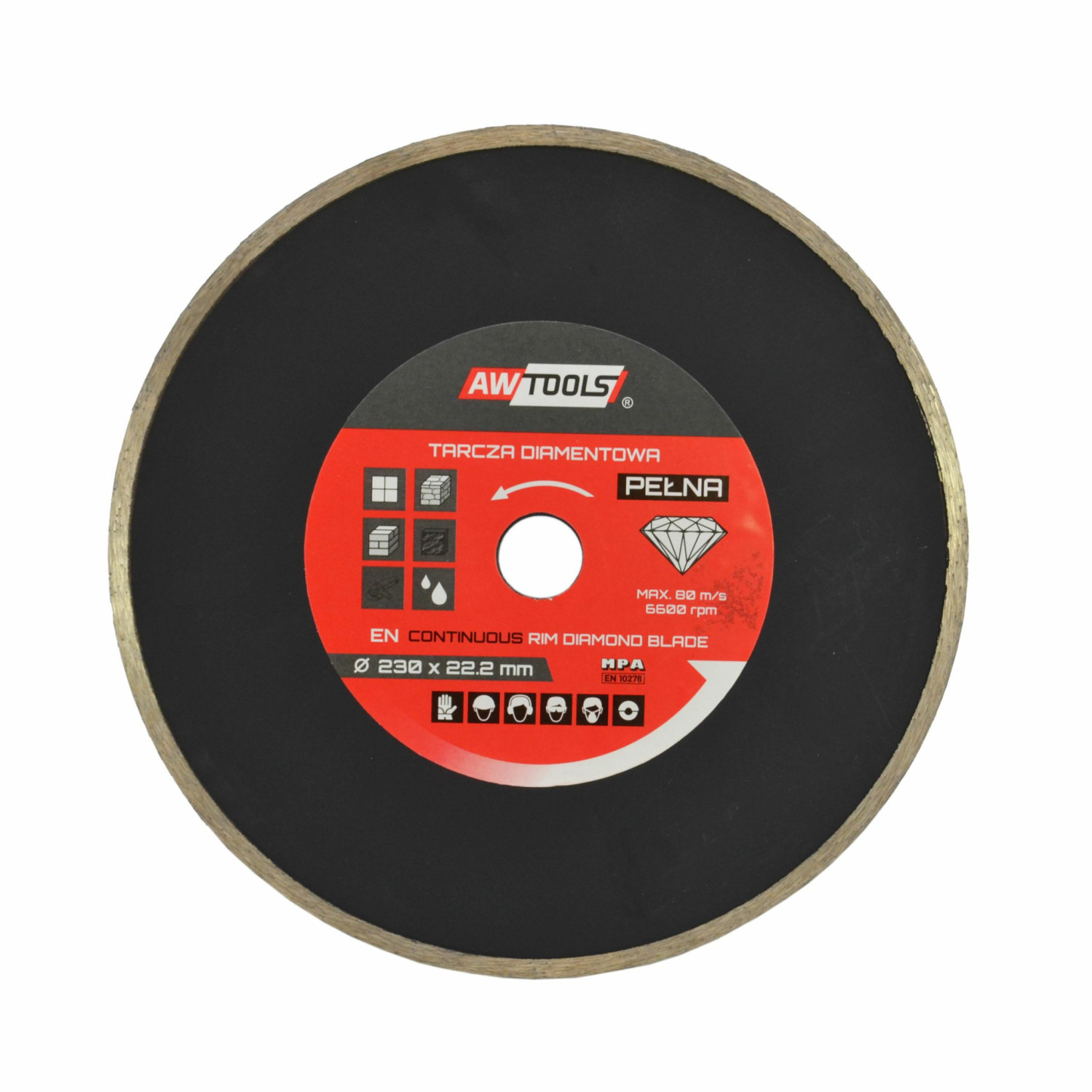 CONTINUOUS DIAMOND BLADE 250 x 25.4-22.2mm