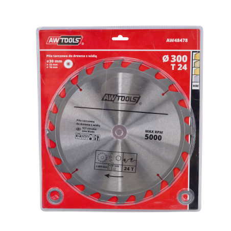 TCT CIRCULAR SAW BLADE 300x30/22/16mmx24T