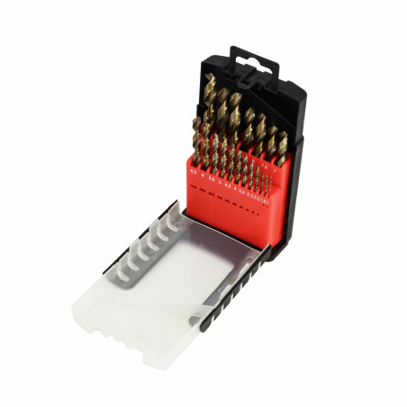 WIERTŁA DO METALU 1,0-10,0mm / KOBALTOWE / KOMPLET 19 SZTUK
