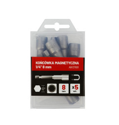 MAGNETIC BIT HOLDER SOCKET SET 1/4'' 8mm/ 5pcs