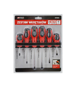 SCREWDRIVER SET 3xSL+3xPH 6pcs w/ RACK