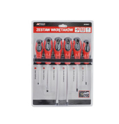 SCREWDRIVER SET 3xSL+3xPH 6pcs w/ WALL-MOUNT RACK