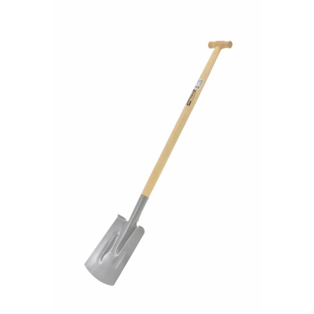 STEEL GARDEN SPADE WITH WOODEN SHAFT & T-GRIP 24x28cm