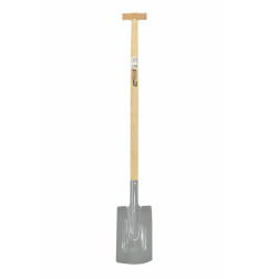STEEL GARDEN SPADE WITH WOODEN SHAFT & T-GRIP 24x28cm