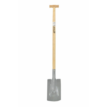 STEEL GARDEN SPADE WITH WOODEN SHAFT & T-GRIP 24x28cm