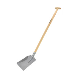 STEEL SAND SHOVEL WITH WOODEN SHAFT & T-GRIP 23x26cm