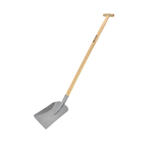 STEEL SAND SHOVEL WITH WOODEN SHAFT & T-GRIP 23x26cm