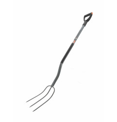 STEEL GARDEN FORK WITH D-GRIP 19x32cm