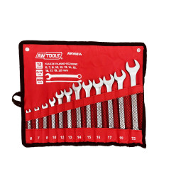KLUCZ KOMPLET PŁASKO-OCZKOWE 12szt. /6mm-22mm 6,7,8,10,12,13,14,15,16,17,19,22