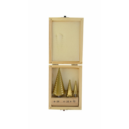 HSS-TiN STEP DRILL BIT SET 3pcs 4-39mm