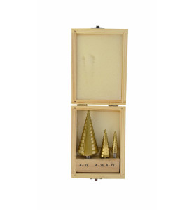 HSS-TiN STEP DRILL BIT SET 3pcs 4-39mm